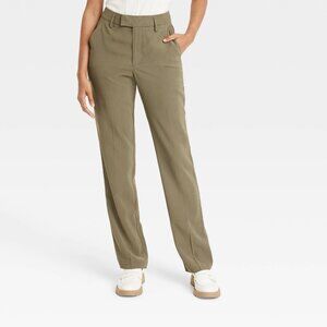 Size 14 - Womens High-Rise Regular Fit Full Length Straight Stovepipe Trousers